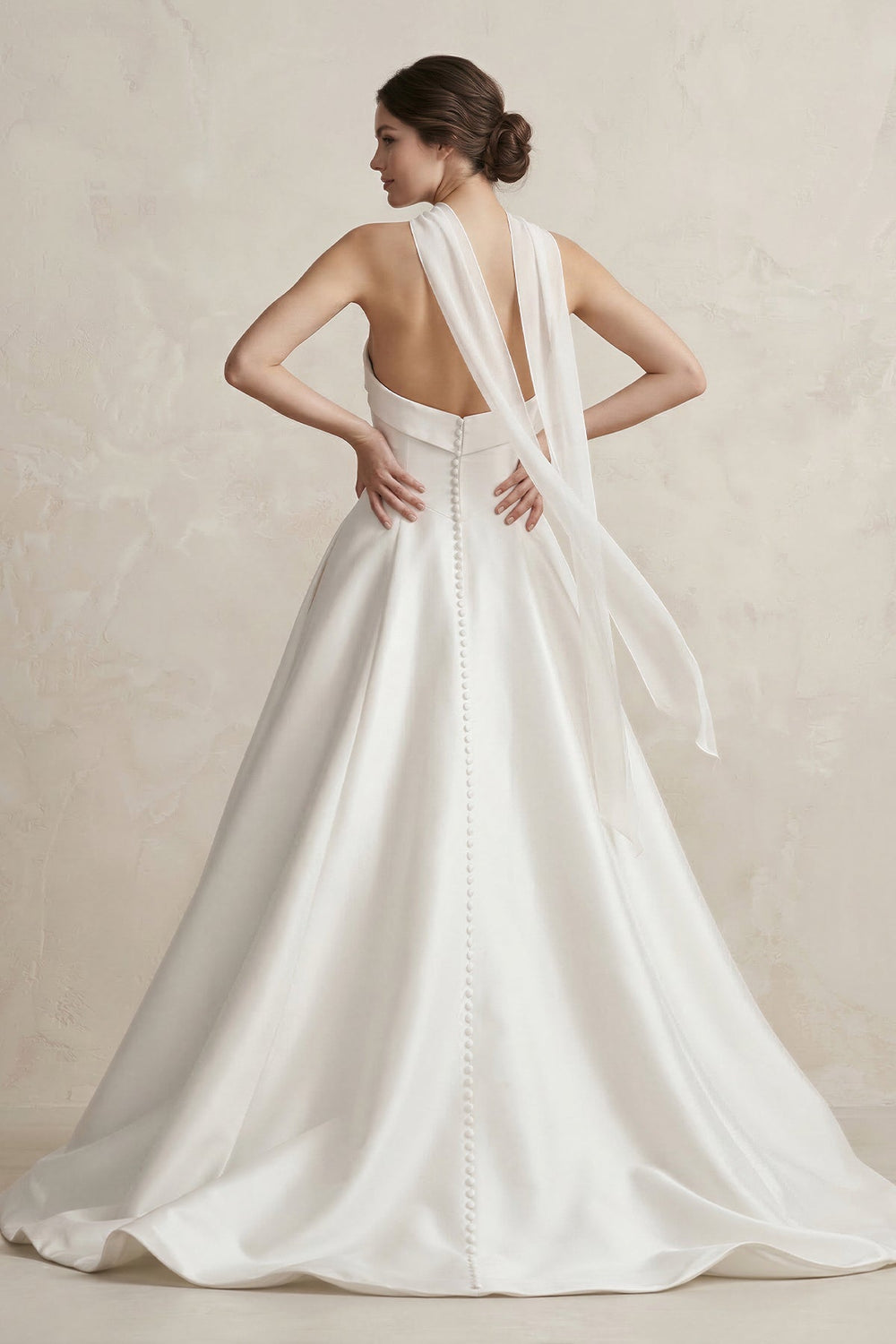 Sweetheart A-Line Satin Ball Gown Wedding Dress in White
