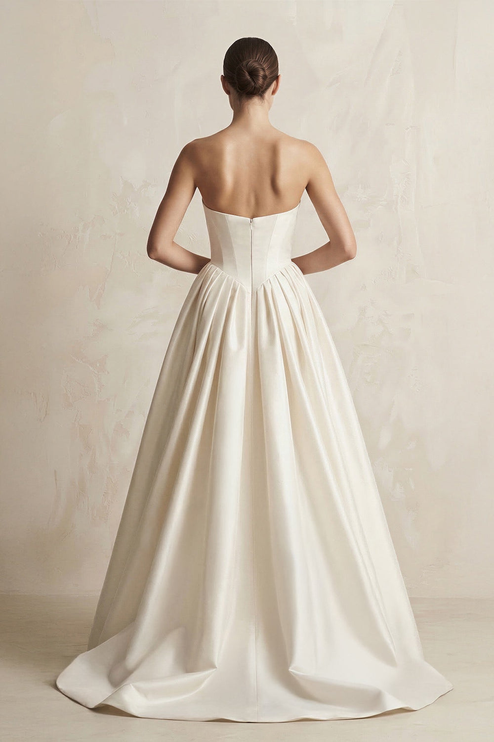 Sweetheart A-Line Satin Corset Wedding Dress in Ivory