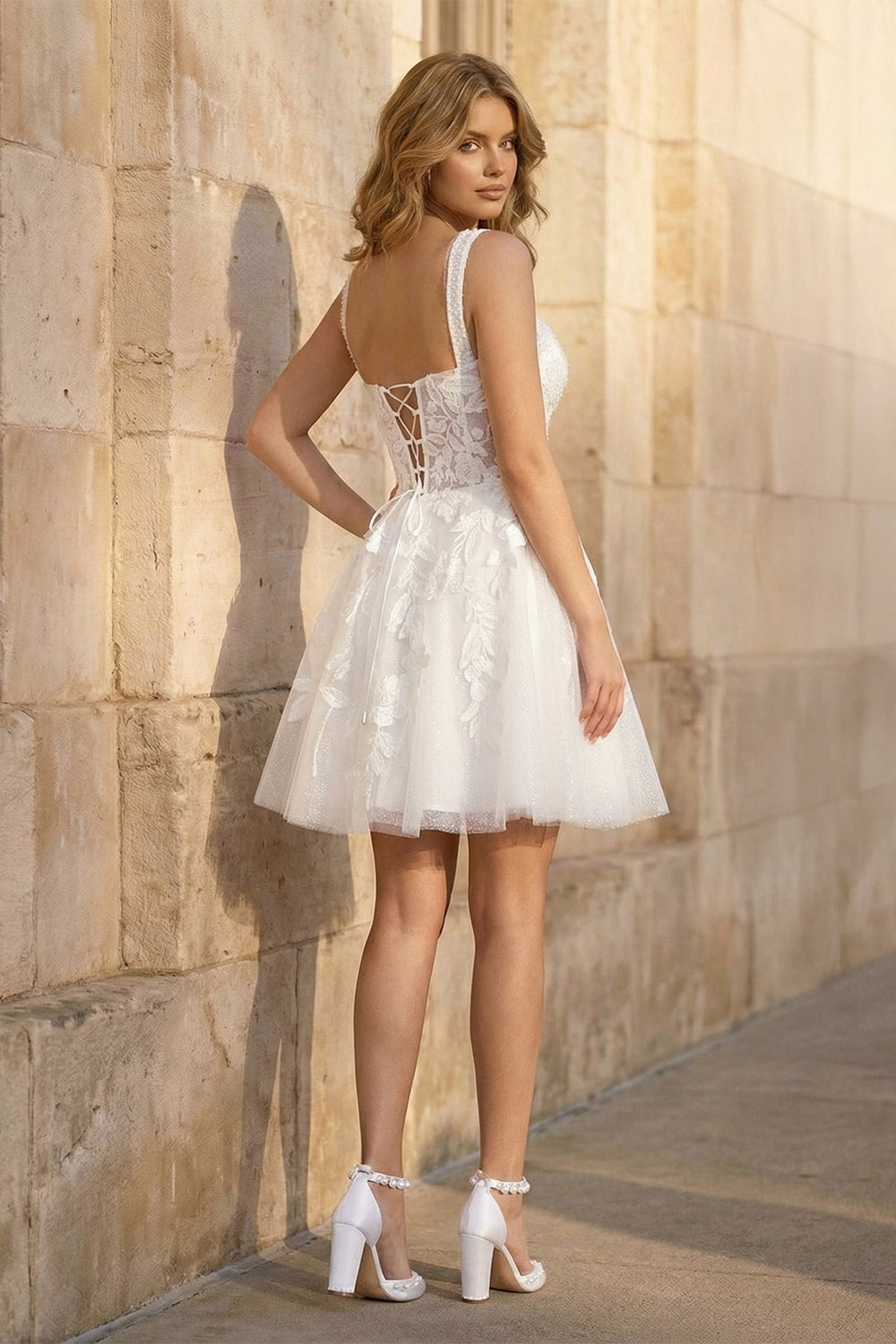 Sweetheart A Line Tulle Wedding Dress With Appliques