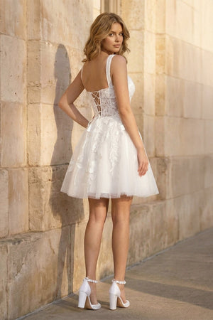 Sweetheart A Line Tulle Wedding Dress With Appliques - KISS BRIDAL Wedding Dresses