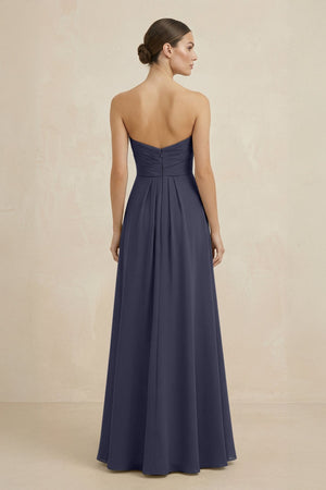 Sweetheart Chiffon A - Line Bridesmaid Dress with Slit in Dusk Blue - KISS BRIDAL Bridesmaid Dresses