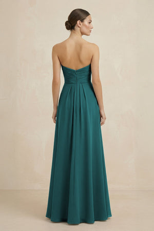 Sweetheart Chiffon A - Line Bridesmaid Dress with Slit in Pine - KISS BRIDAL Bridesmaid Dresses