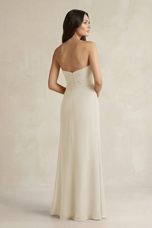 Sweetheart Chiffon Pleated Sheath Bridesmaid Dress in Dove Gray - KISS BRIDAL Bridesmaid Dresses