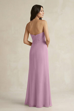 Sweetheart Chiffon Pleated Sheath Bridesmaid Dress in Wisteria - KISS BRIDAL Bridesmaid Dresses