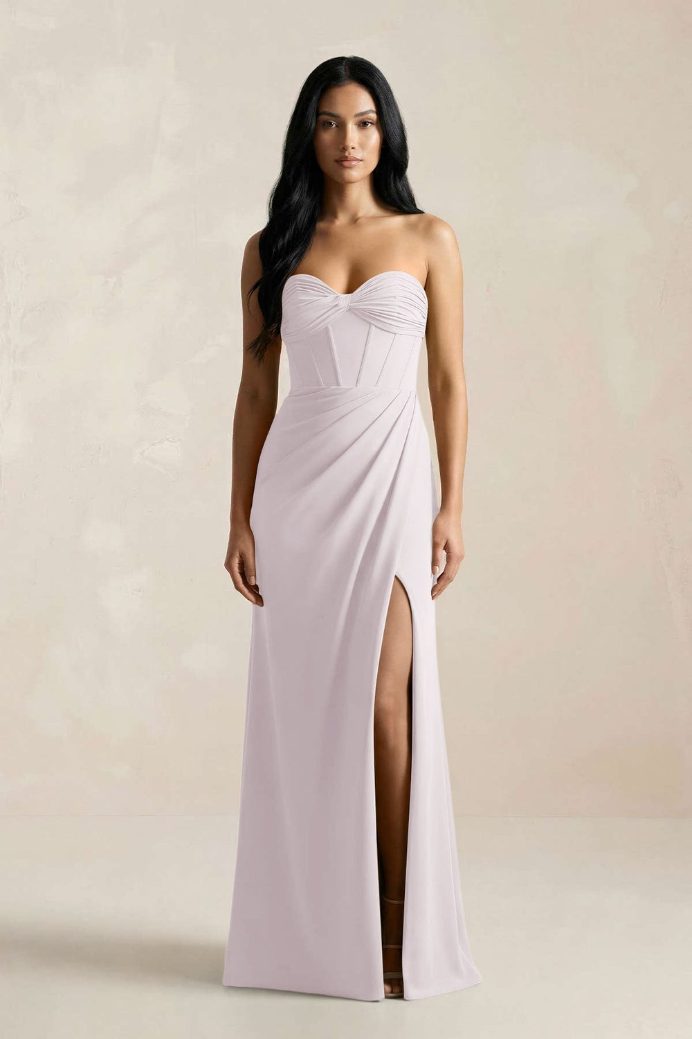 Sweetheart Corset Ruched Bridesmaid Dress in Dusk