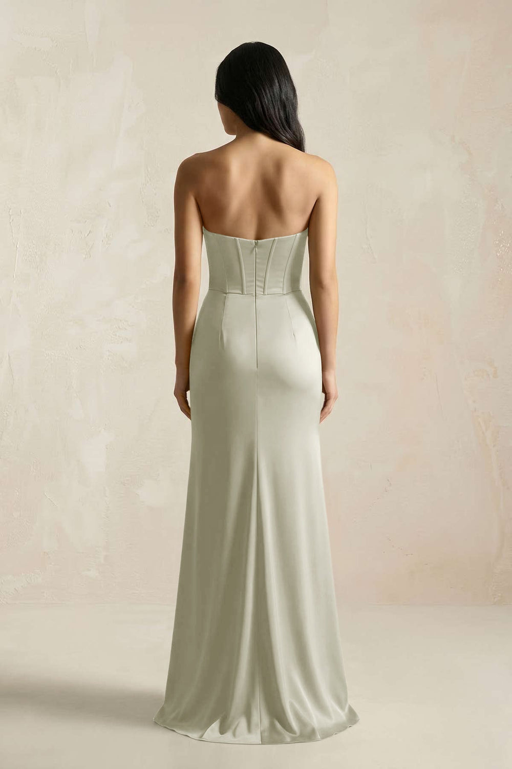 Sweetheart Corset Ruched Bridesmaid Dress in Frost