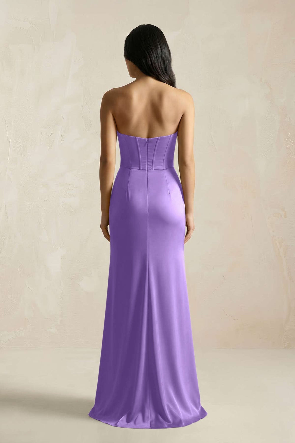 Sweetheart Corset Ruched Bridesmaid Dress in Lilac