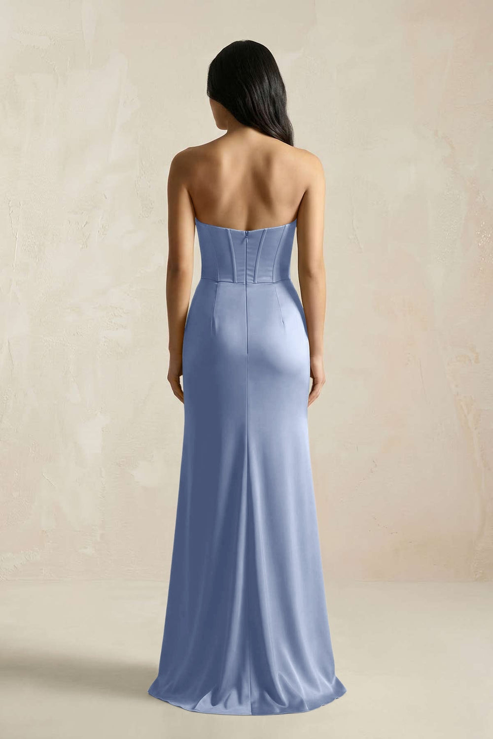 Sweetheart Corset Ruched Bridesmaid Dress in Mist