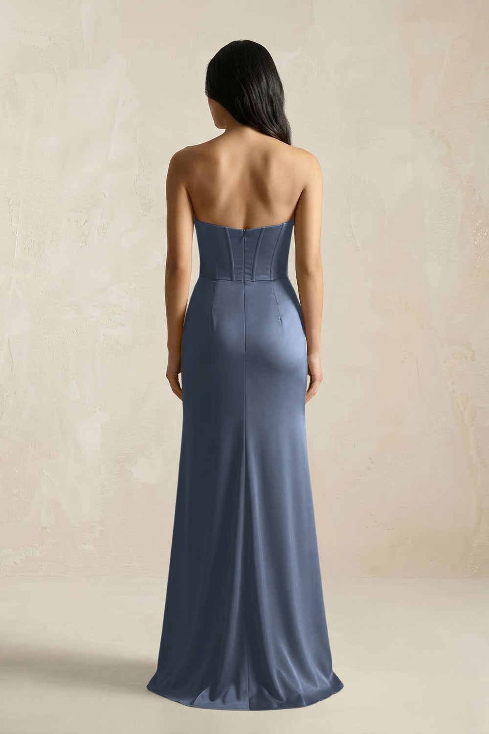 Sweetheart Corset Ruched Bridesmaid Dress in Neptune