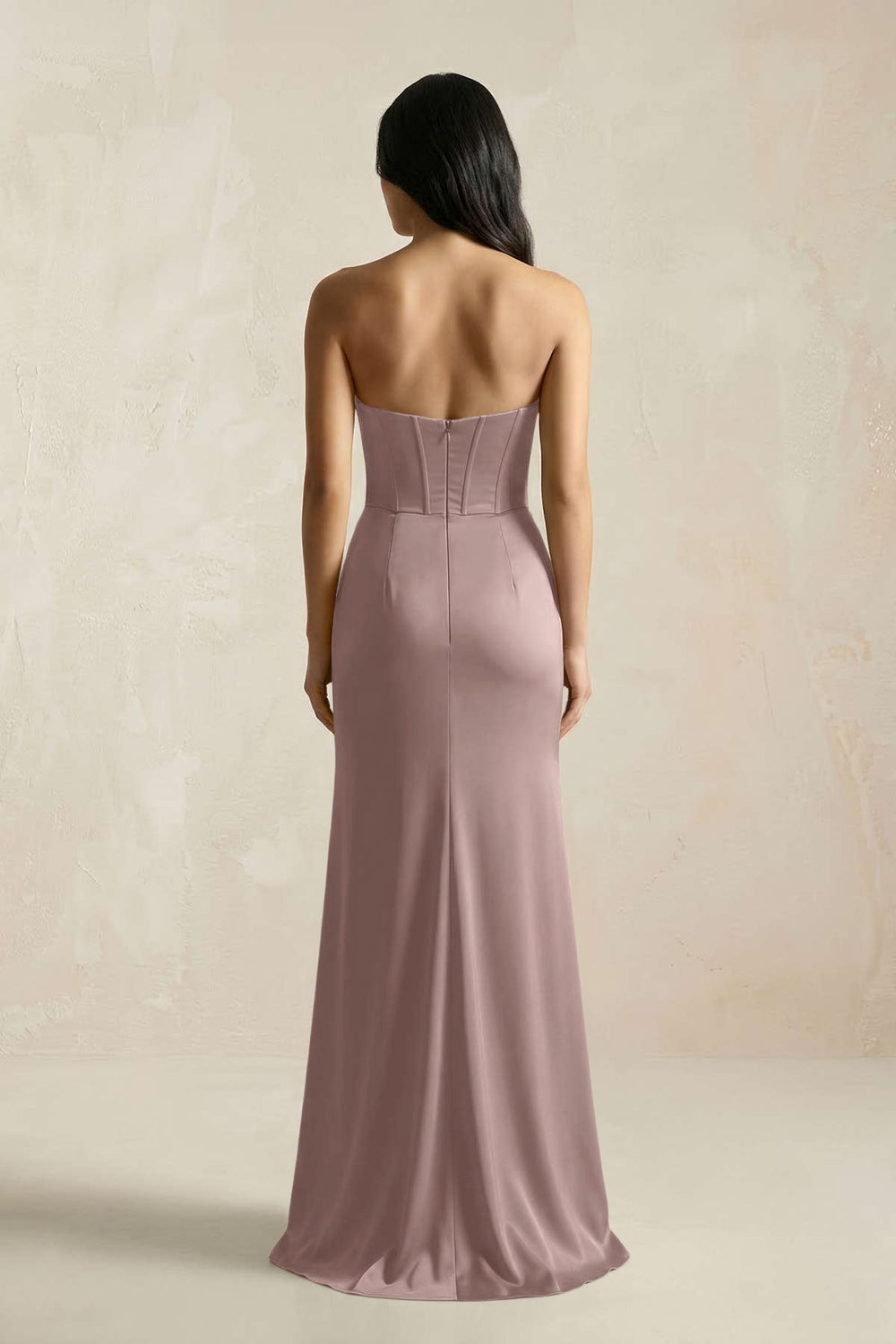 Sweetheart Corset Ruched Bridesmaid Dress in Toffee