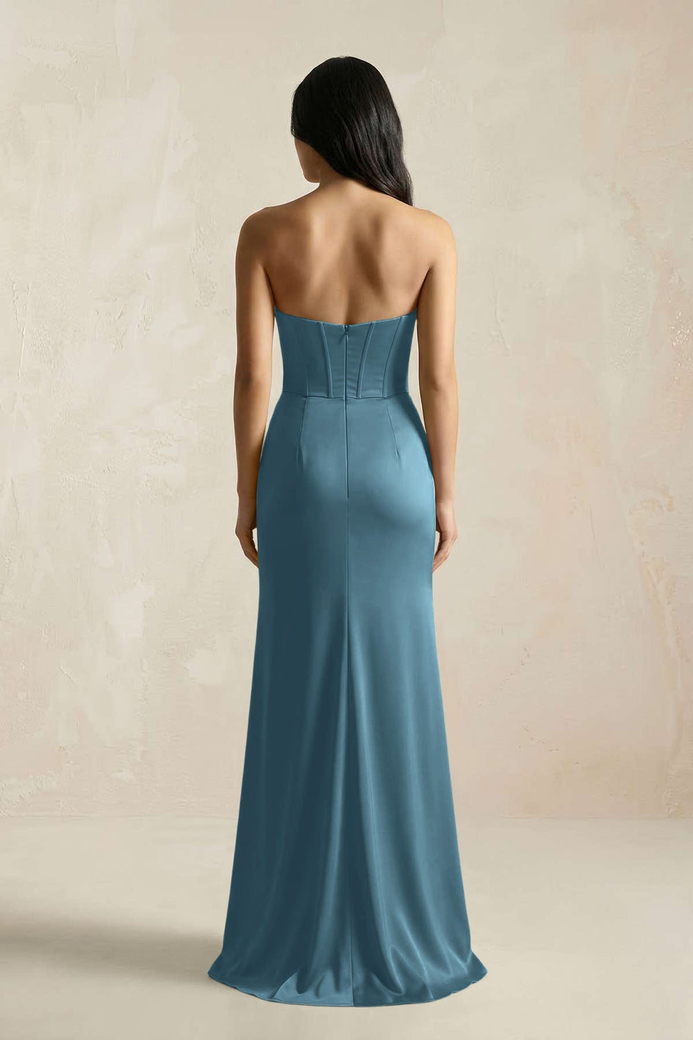 Sweetheart Corset Ruched Bridesmaid Dress in Twilight