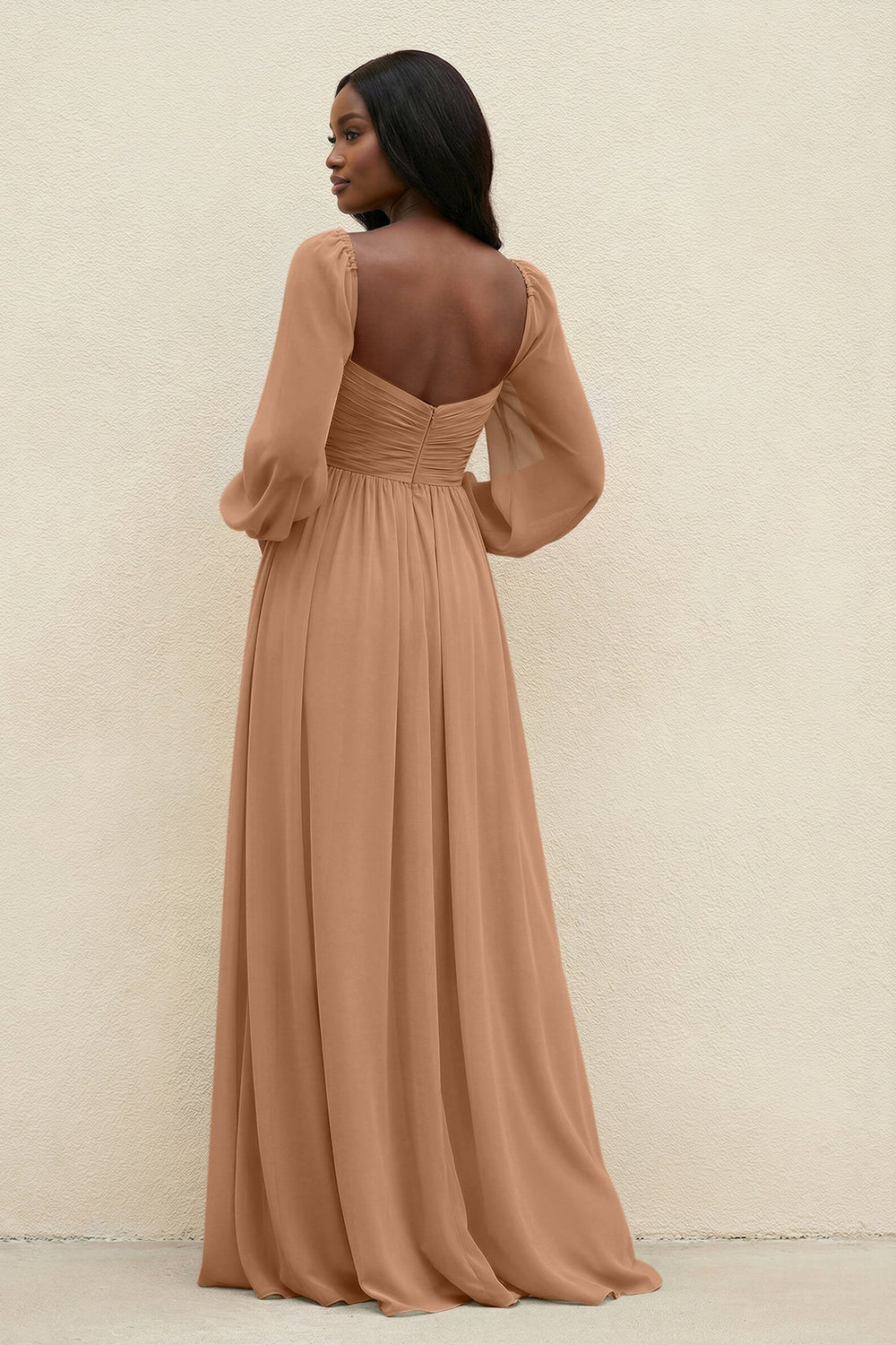 Sweetheart Long Sleeve A-Line Bridesmaid Dress in Bronzer
