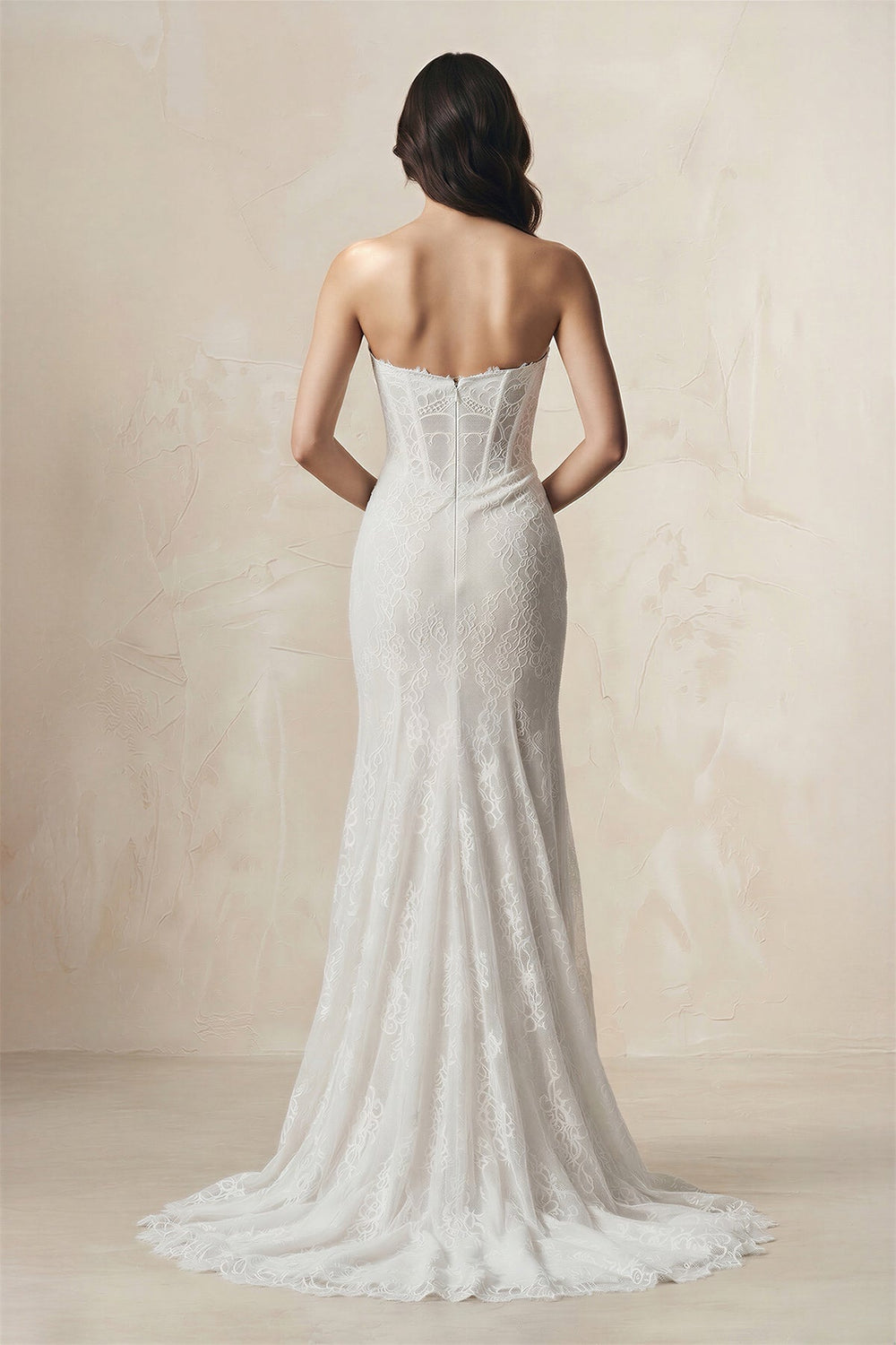 Sweetheart Mermaid Lace Corset Wedding Dress in White