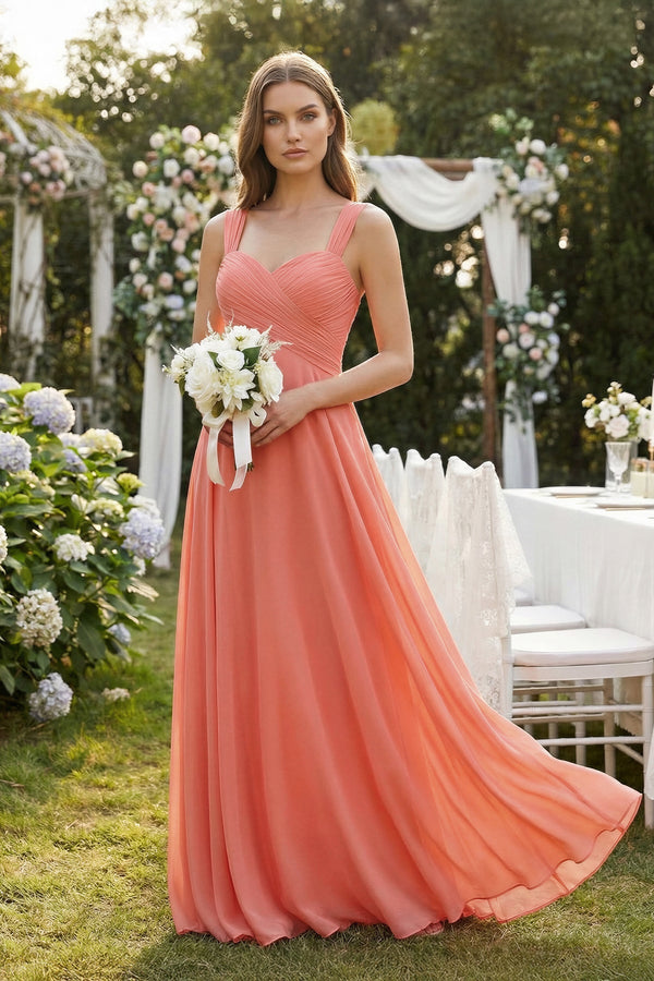 Sweetheart Pleated A-Line Chiffon Bridesmaid Dress in Wild Rose - KISS BRIDAL Bridesmaid Dresses