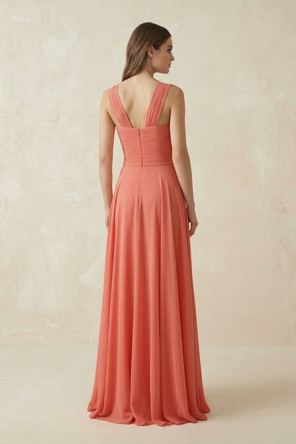 Sweetheart Pleated A-Line Chiffon Bridesmaid Dress in Wild Rose