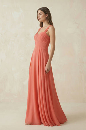 Sweetheart Pleated A-Line Chiffon Bridesmaid Dress in Wild Rose - KISS BRIDAL Bridesmaid Dresses