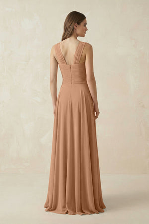 Sweetheart Pleated A - Line Chiffon Bridesmaid Dress in Bronzer - KISS BRIDAL Bridesmaid Dresses
