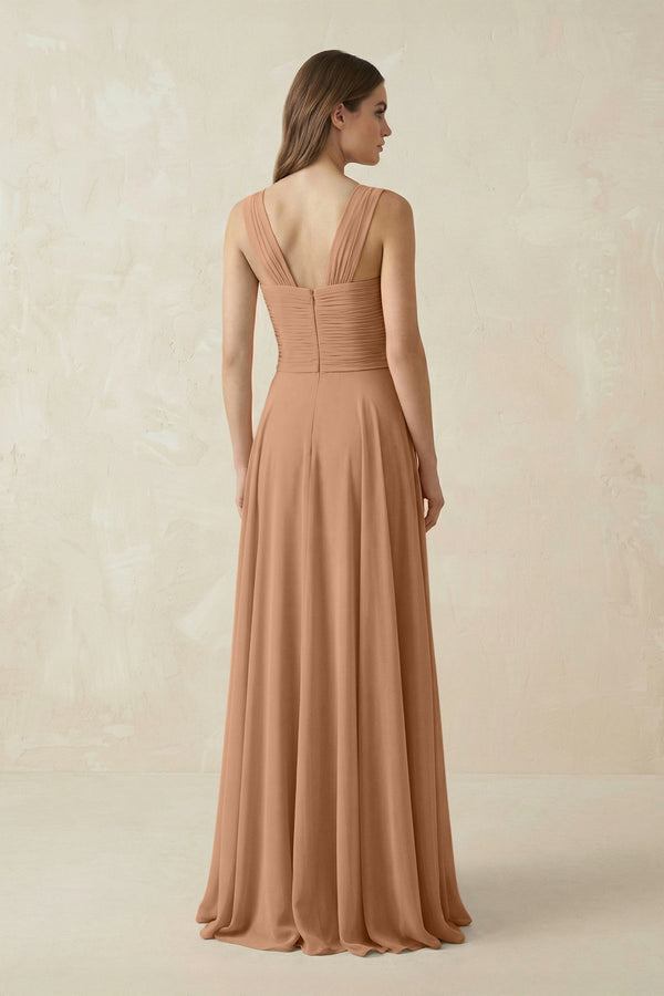 Sweetheart Pleated A - Line Chiffon Bridesmaid Dress in Bronzer - KISS BRIDAL Bridesmaid Dresses