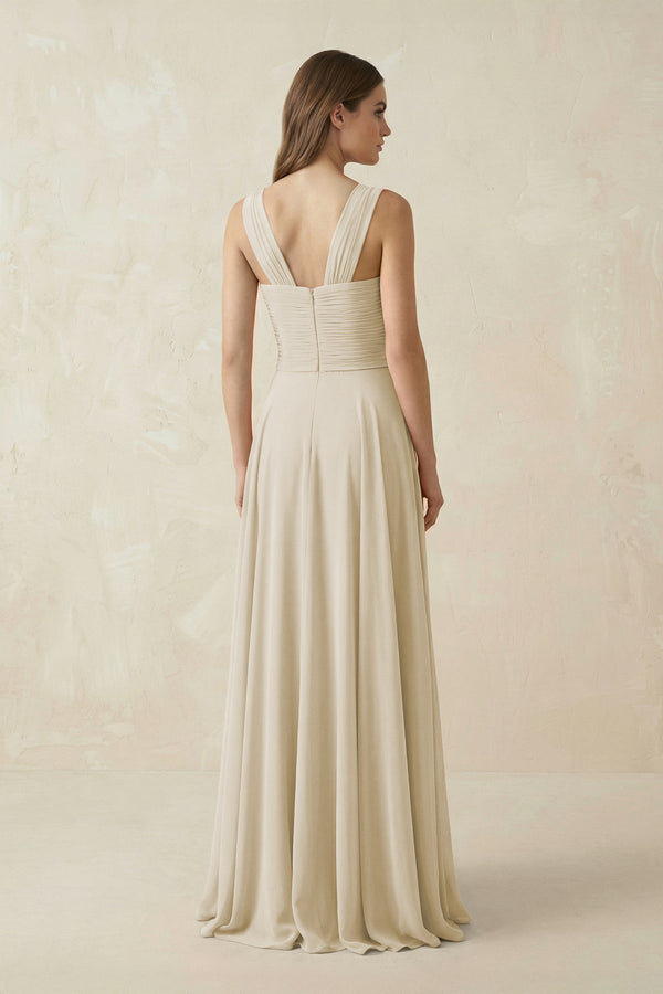 Sweetheart Pleated A - Line Chiffon Bridesmaid Dress in Dove Gray - KISS BRIDAL Bridesmaid Dresses