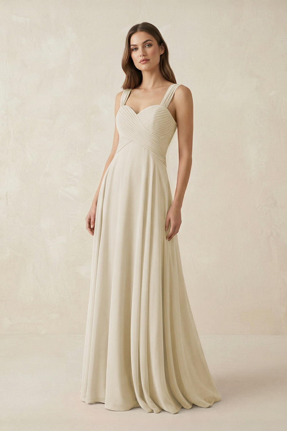 Sweetheart Pleated A-Line Chiffon Bridesmaid Dress in Dove Gray