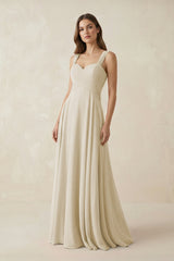 Sweetheart Pleated A - Line Chiffon Bridesmaid Dress in Dove Gray - KISS BRIDAL Bridesmaid Dresses