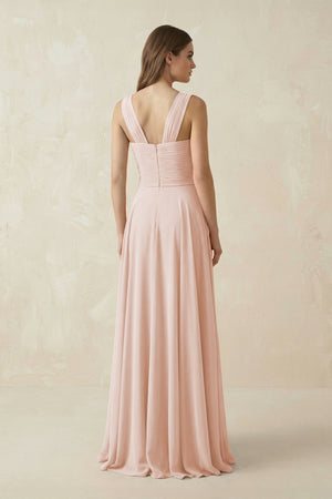 Sweetheart Pleated A - Line Chiffon Bridesmaid Dress in Pale Blush - KISS BRIDAL Bridesmaid Dresses