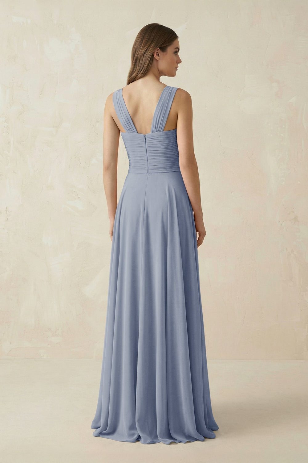 Sweetheart Pleated A-Line Chiffon Bridesmaid Dress in Twilight