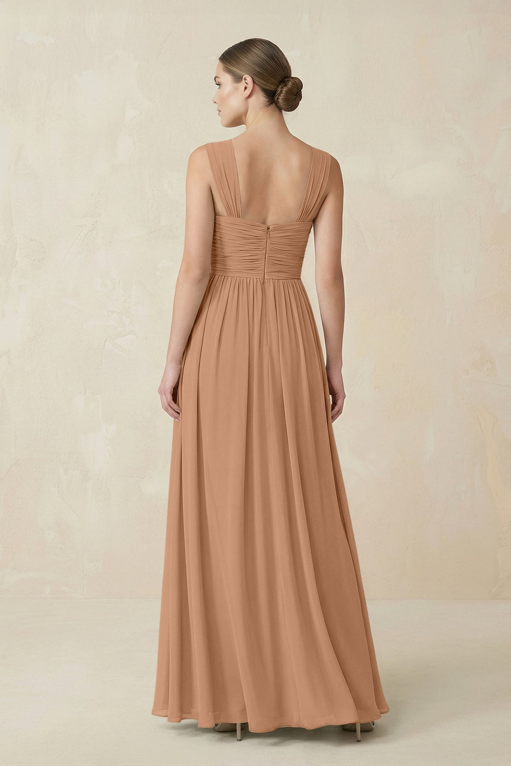 Sweetheart Pleated Chiffon A-Line Bridesmaid Dress in Bronzer