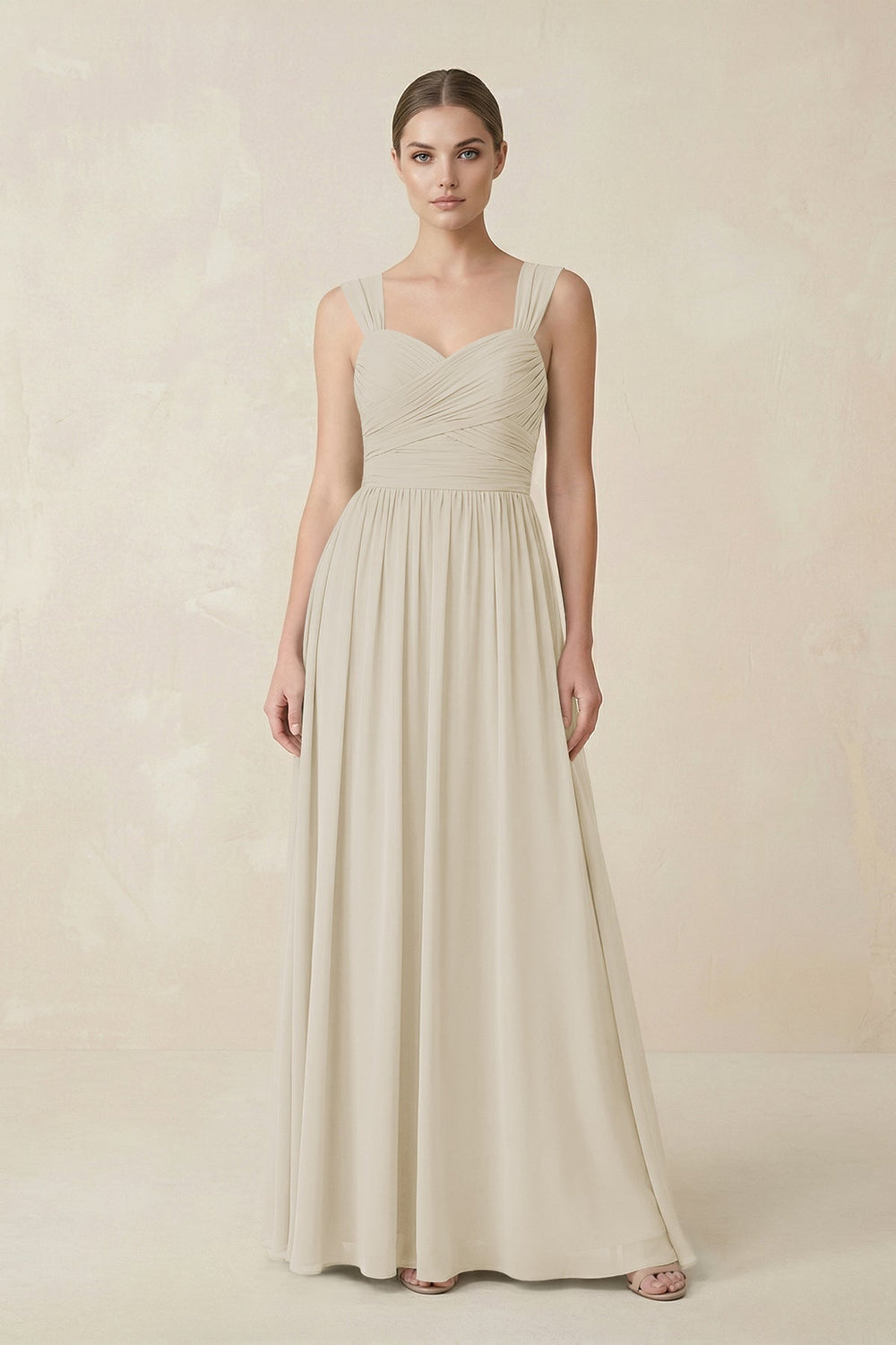 Sweetheart Pleated Chiffon A-Line Bridesmaid Dress in Dove Gray