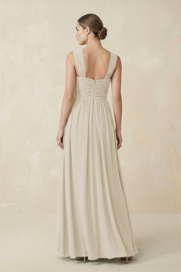 Sweetheart Pleated Chiffon A - Line Bridesmaid Dress in Dove Gray - KISS BRIDAL Bridesmaid Dresses