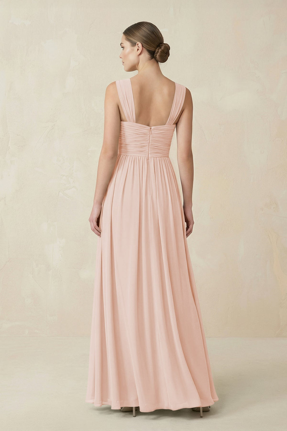 Sweetheart Pleated Chiffon A-Line Bridesmaid Dress in Pale Blush