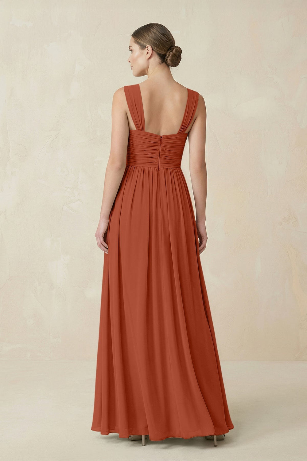 Sweetheart Pleated Chiffon A-Line Bridesmaid Dress in Spice
