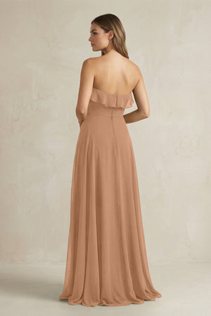 Sweetheart Ruffled A - Line Chiffon Bridesmaid Dress in Bronzer - KISS BRIDAL Bridesmaid Dresses