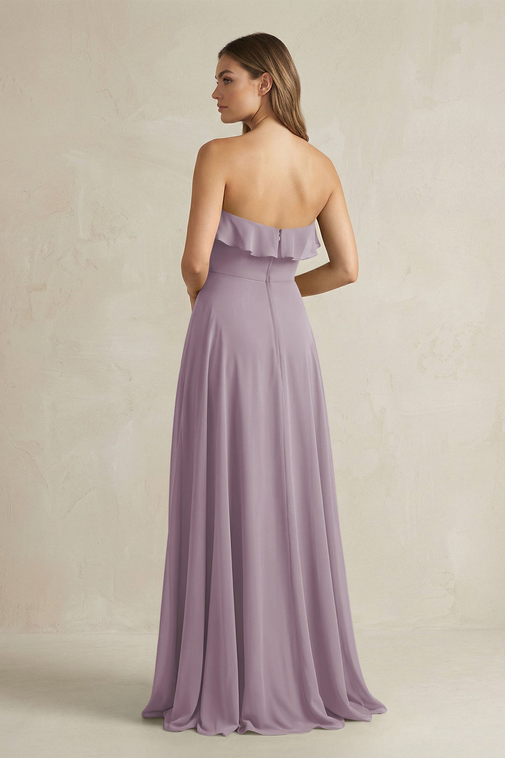 Sweetheart Ruffled A-Line Chiffon Bridesmaid Dress in Dusk