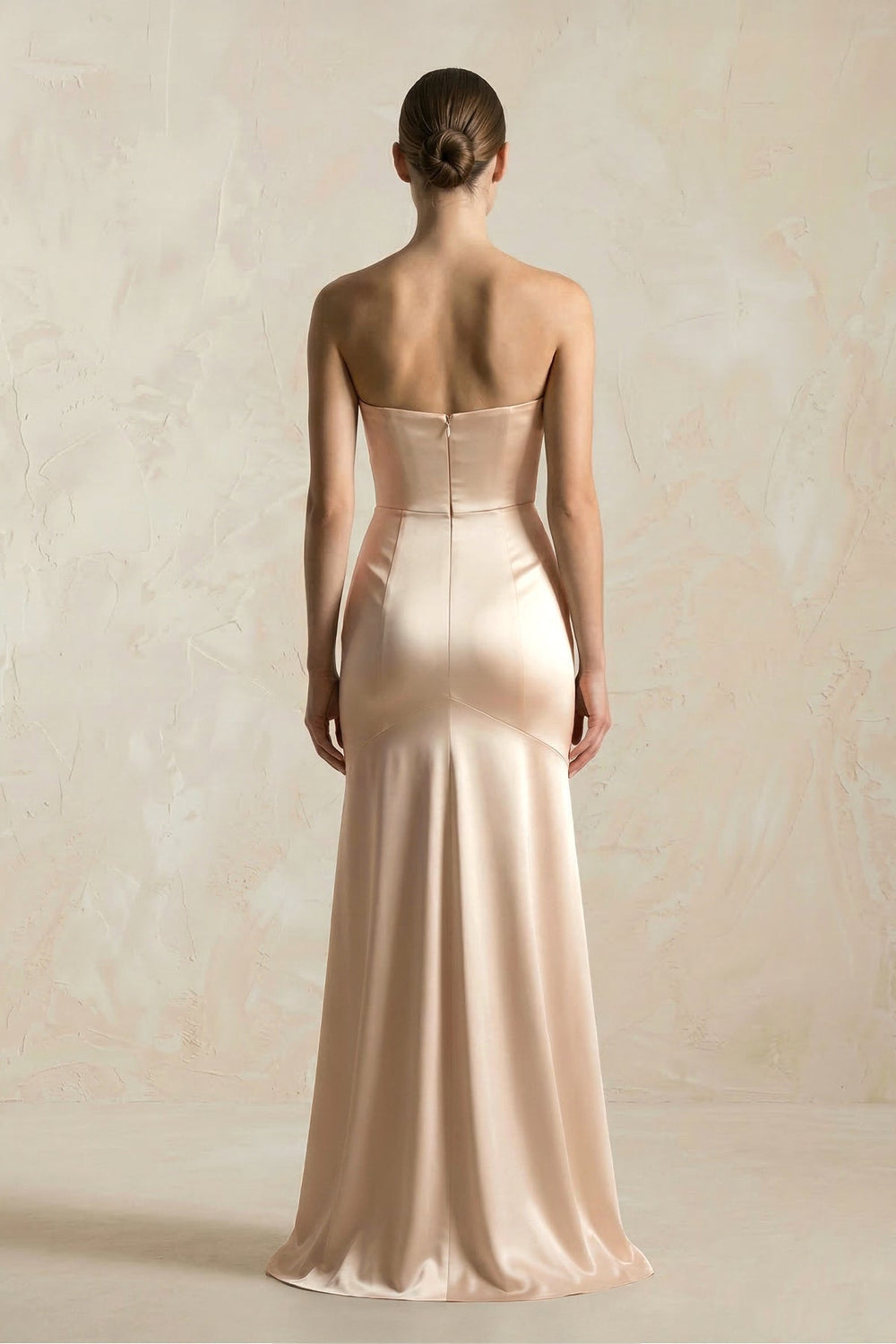 Sweetheart Sheath Corset Bridesmaid Dress in Champagne