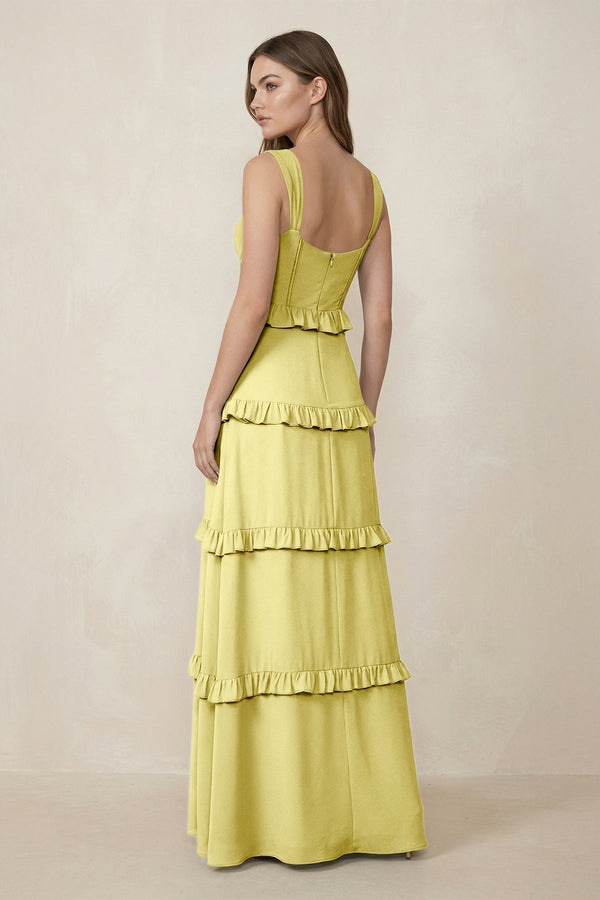 Sweetheart Tiered A - Line Chiffon Bridesmaid Dress in Buttercup - KISS BRIDAL Bridesmaid Dresses