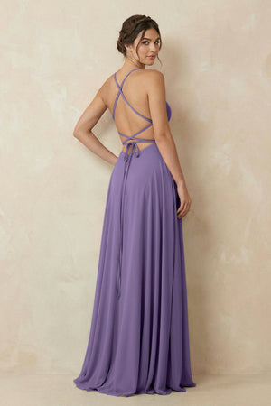 Tahiti A-Line Chiffon Bridesmaid Dress With Slit (2) | KISSBRIDAL