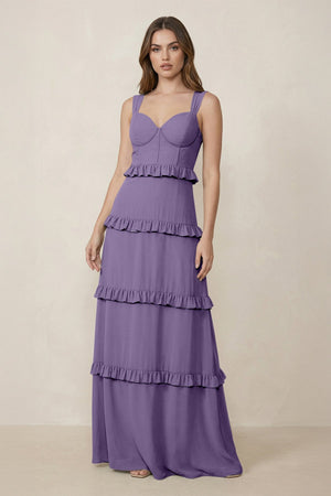 Tahiti Sweetheart Tiered A-Line Chiffon Bridesmaid Dress | KISSBRIDAL