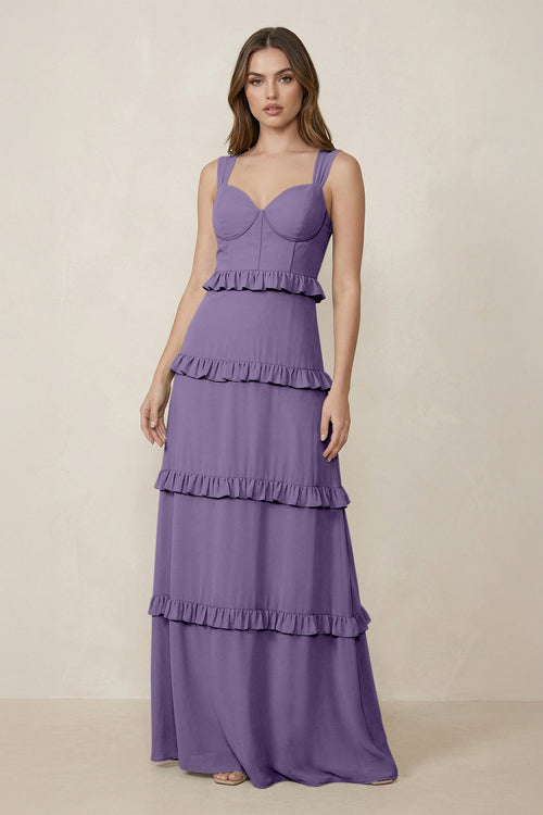 Tahiti Sweetheart Tiered A-Line Chiffon Bridesmaid Dress | KISSBRIDAL