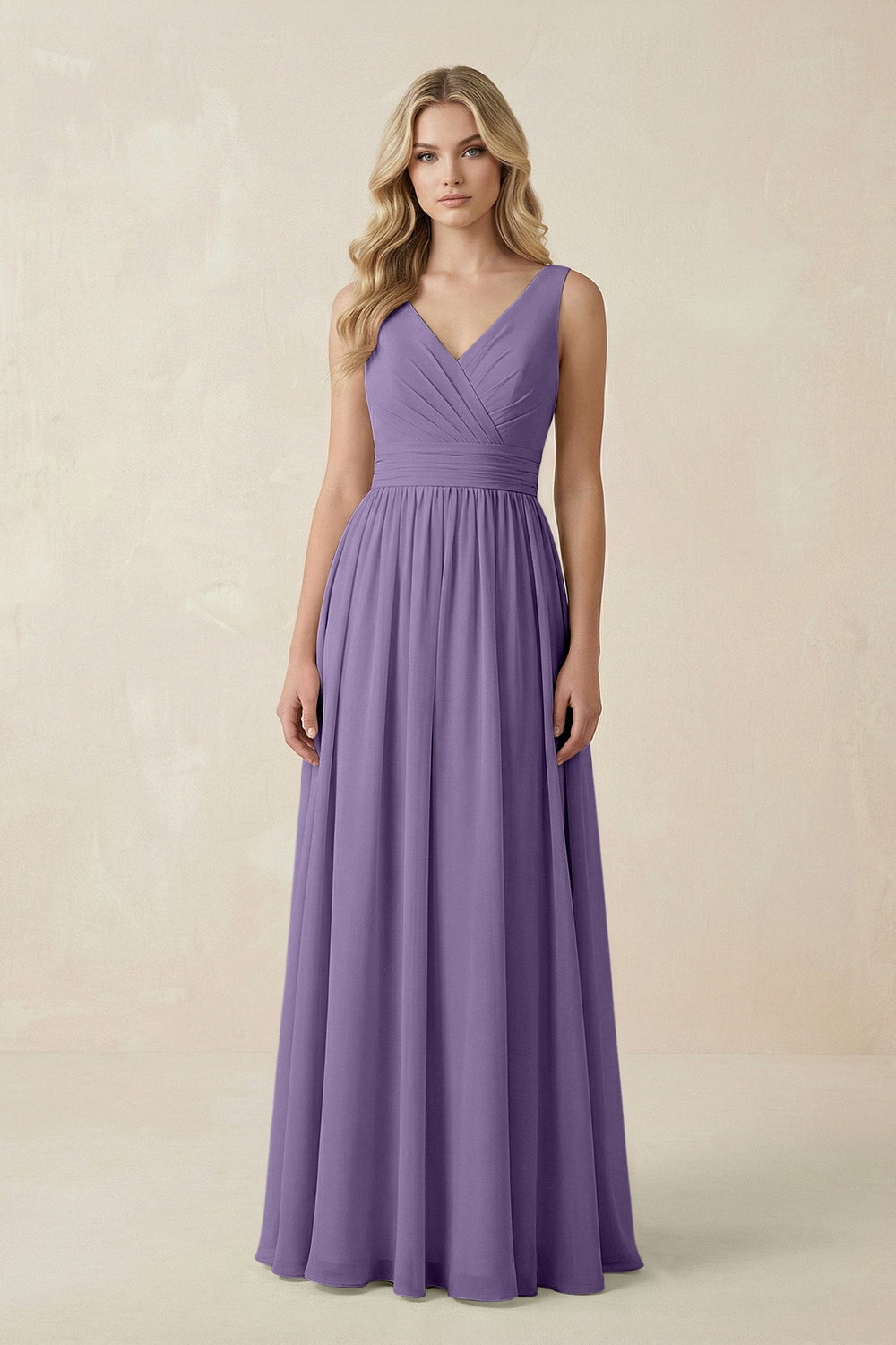 V-Neck A-Line Bridesmaid Dress with Back Bow in Tahiti