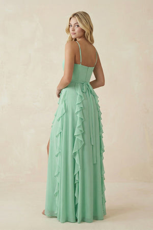 Tiered Ruffle A - Line Chiffon Bridesmaid Dress - KISS BRIDAL Bridesmaid Dresses