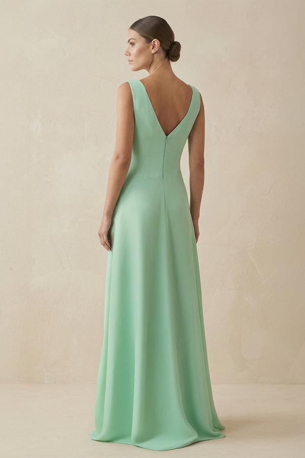 V - Neck Ruffled A - Line Chiffon Bridesmaid Dress - KISS BRIDAL Bridesmaid Dresses